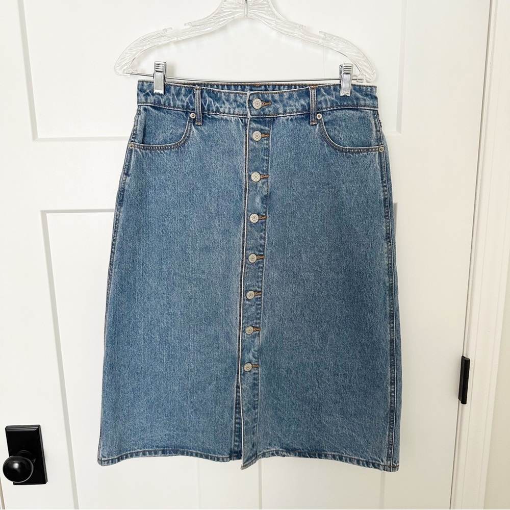 Old Navy button down denim midi skirt size 6